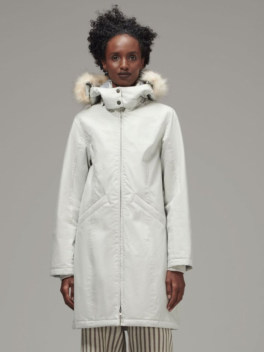 Ladies' Fitted Parka Icy Grey (LWJ-019)